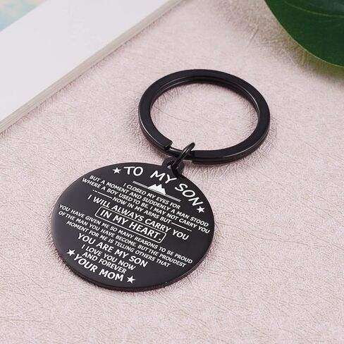 to My Son Keychain with Inspirational Quotes Son Gifts from Mom I Love You Keyring Gift for Teen Boys Mother to Son Jewelry for Birthday Back to School Graduation Christmas in Kuwait