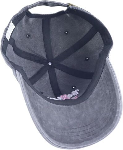 Breast Cancer Awareness Hat for Women, Adjustable Embroidered Cotton Denim Believe Pink Ribbon Butterfly Baseball Cap in Saudi Arabia