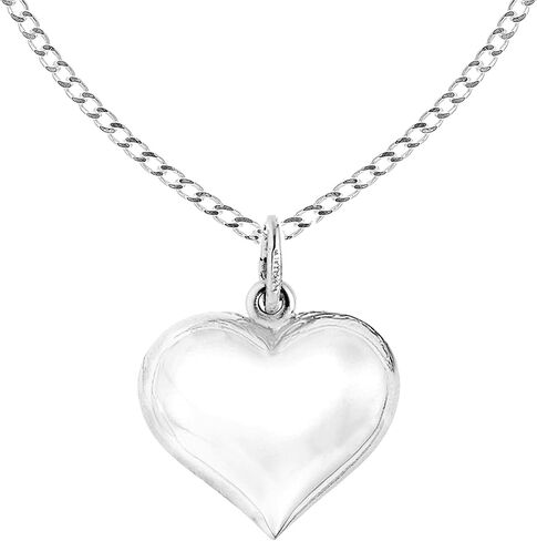 قلادة ريتاستيفينز من الفضة الإسترليني اللامعة على شكل قلب منتفخ ومصقولة (صغيرة أو عادية) in Kuwait
