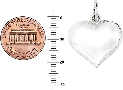 قلادة ريتاستيفينز من الفضة الإسترليني اللامعة على شكل قلب منتفخ ومصقولة (صغيرة أو عادية) in Kuwait