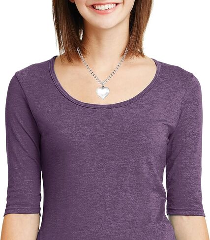 قلادة ريتاستيفينز من الفضة الإسترليني اللامعة على شكل قلب منتفخ ومصقولة (صغيرة أو عادية) in Kuwait