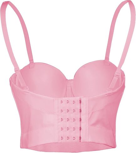 ELLACCI المرأة الكشكشة تقليم السلس بوستير المحاصيل الأعلى مشد الأعلى مع الأشرطة للانفصال الوردي in Kuwait