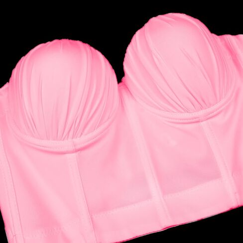 ELLACCI المرأة الكشكشة تقليم السلس بوستير المحاصيل الأعلى مشد الأعلى مع الأشرطة للانفصال الوردي in Kuwait