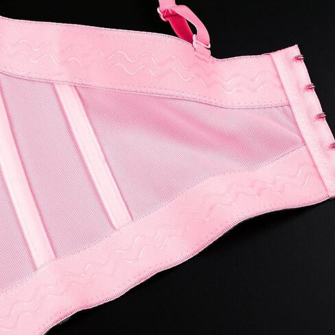 ELLACCI المرأة الكشكشة تقليم السلس بوستير المحاصيل الأعلى مشد الأعلى مع الأشرطة للانفصال الوردي in Kuwait