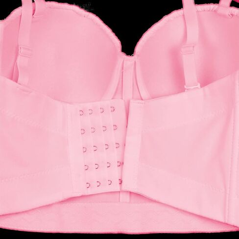 ELLACCI المرأة الكشكشة تقليم السلس بوستير المحاصيل الأعلى مشد الأعلى مع الأشرطة للانفصال الوردي in Kuwait