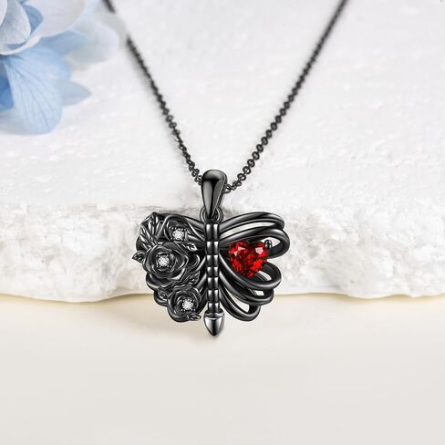 AXOMY Skeleton Necklace 925 Sterling Silver Black Rose Skeleton Pendant Necklace Goth Skull Skeleton Jewelry Gifts for Women Girls Halloween Gothic Party in Saudi Arabia