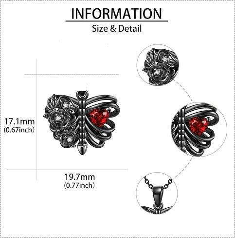 AXOMY Skeleton Necklace 925 Sterling Silver Black Rose Skeleton Pendant Necklace Goth Skull Skeleton Jewelry Gifts for Women Girls Halloween Gothic Party in Saudi Arabia