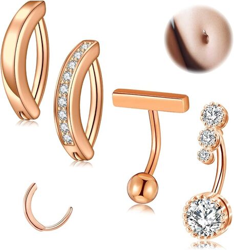 14G الفرس البطن زر الدائري 316L الفولاذ المقاوم للصدأ حلقات البطن حلقات السرة تشيكوسلوفاكيا البطن زر الدائري عكس منحني السرة ثقب البطن زر البطن ثقب المجوهرات للنساء in Kuwait