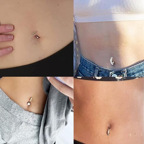 14G الفرس البطن زر الدائري 316L الفولاذ المقاوم للصدأ حلقات البطن حلقات السرة تشيكوسلوفاكيا البطن زر الدائري عكس منحني السرة ثقب البطن زر البطن ثقب المجوهرات للنساء in Kuwait