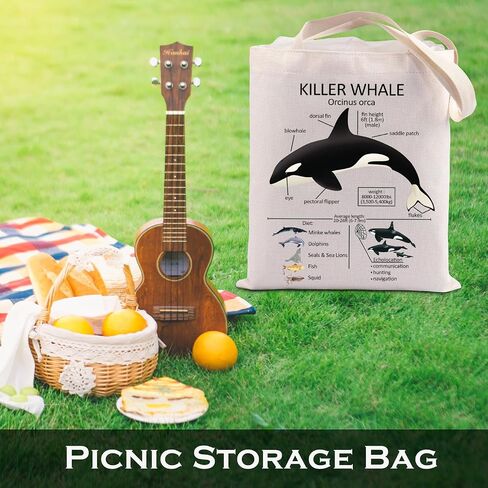Killer Whale Lover Gift Killer Whale Anatomy Shopping Bag Ocean Animal Christmas Birthday Travel Shoulder Bag in Saudi Arabia
