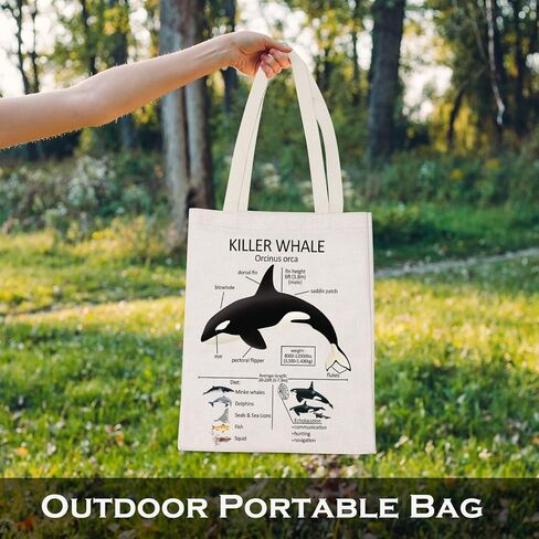 Killer Whale Lover Gift Killer Whale Anatomy Shopping Bag Ocean Animal Christmas Birthday Travel Shoulder Bag in Saudi Arabia