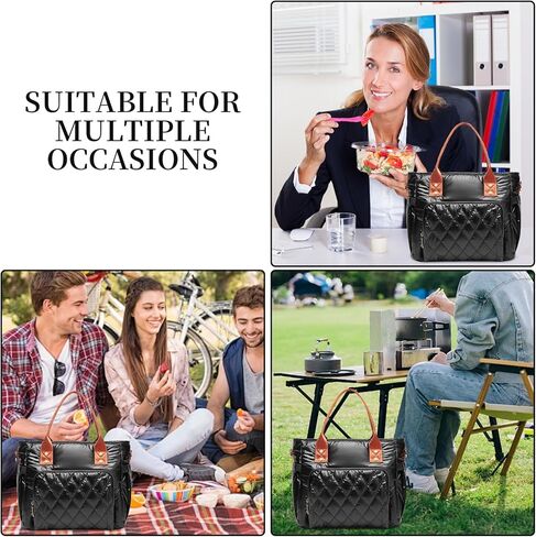 حقيبة حمل منتفخة مبطنة منتفخة للنساء، حقيبة كروس من القطن خفيفة الوزن، حقيبة يد مبطنة ناعمة، سوداء in Kuwait