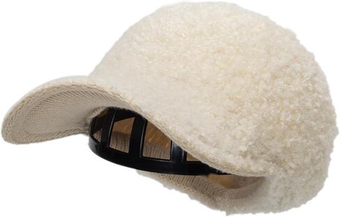 قبعة شتوية من صوف الحمل على شكل ذيل حصان للنساء مفتوحة من الأعلى، قبعة بيسبول دافئة للطقس البارد in Kuwait