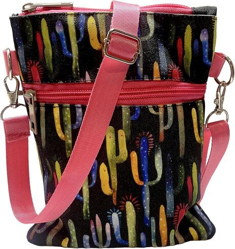 حقيبة قماش ماسنجر مقاس 15.5 سم، حقيبة سفر للعطلات، حقيبة كروس (ألوان مائية صبار) in Kuwait