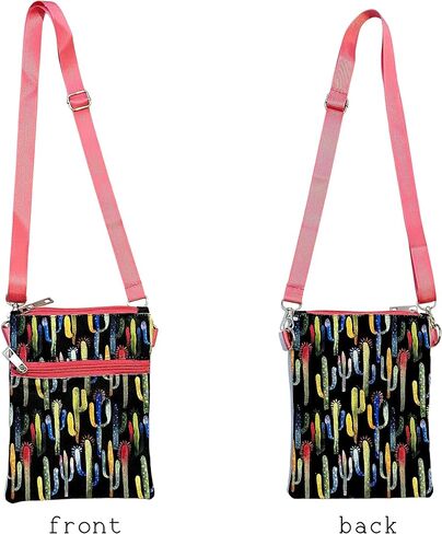 حقيبة قماش ماسنجر مقاس 15.5 سم، حقيبة سفر للعطلات، حقيبة كروس (ألوان مائية صبار) in Kuwait