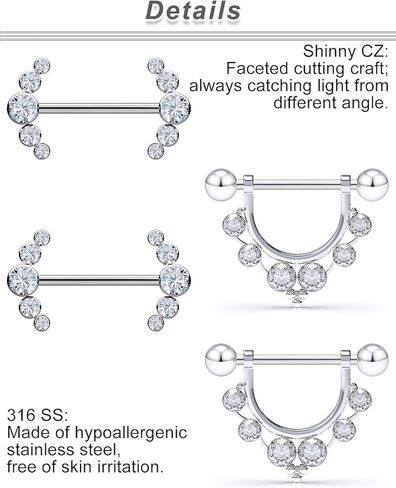 Ocptiy 14G الحلمة ثقب المجوهرات حلقات اللسان الجراحية الصلب الفضة اللسان الحلمة الحديد بار ثقب المجوهرات للنساء 14 مللي متر 9/16 بوصة in Kuwait