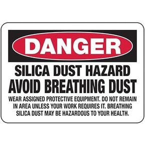 Silica Dust Hazard Avoid Breathing Dust - Silica Safety Signs Safety & Compliance Signs/OSHA & ANSI Compliant Safety Signs/Chemical Hazard & Chemical Warning Signs Metal Sign Tin Sign 12x16 Inch