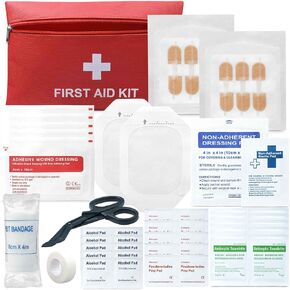 Ifak Trauma Kit Refill First Aid Supplies, Emergency Wound Closure Strips Kit Set,Sutures Butterfly Bandaids, Zip Stitch Wound Closure Strips (Skin Color, Small)