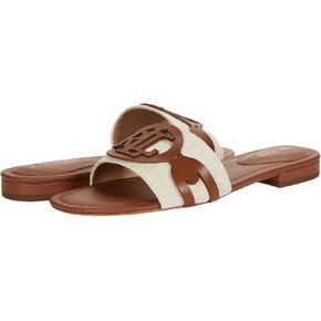 Lauren Ralph Lauren Alegra Natural/Deep Saddle Tan Two-Tone Canvas/Burnished Calf 6 B (M)