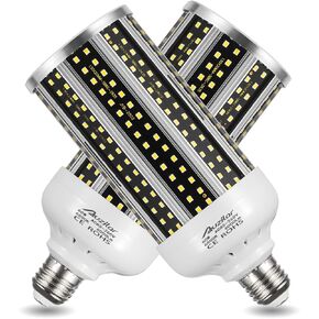 2-Pack（500W Equivalent） LED Corn Light Bulb 60W 6000 Lumen 6500K Large Area Cool Daylight White E26/E27 Medium Base for Indoor Garage Warehouse Factory Workshop Street Backyard AC 85V-265V