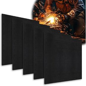 12" x 12" Carbon Felt Welding Blanket Fireproof, 1/7" Thickened Flame Retardant Protective Mat Up to 1800°F Heat Resistant Insulation Pad for Glass Blowing Camp Wood Stove Grill 5 Pack