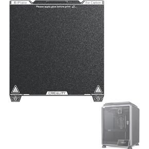 Creality Upgraded K1C Frosted PEI Build Plate Kit (235 * 235mm), Without Soft Magnetic Sticker, Wipe Nozzle Design, Wear-Resistant and High-Temperature, 3D Printer Platform for K1C