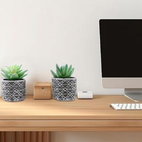 2PCS Succulent Artificial potted Plants Indoor，Faux Indoor Plants with Pots，Small Fake Succulents in Ceramic Pots for Home Decor ,Office,Table,Bathroom, Bedroom, Shelves, Desk Decorations indoor.