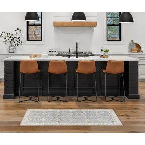 Creative Home Ideas Printed Chenille Runner Rugs - for Bedroom, Kitchen, Living Room, Entryway, Hallway, Playroom - Non Skid & Washable - 1'8" x 5' - Willa Pattern - Taupe Color