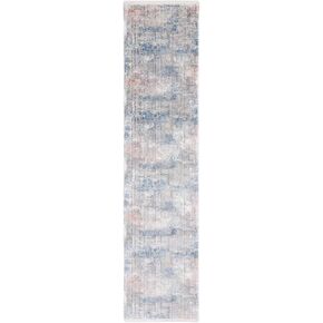 SAFAVIEH Dream Collection 2' x 8' Grey/Blue DRM428F Modern Abstract Premium Viscose Runner Rug