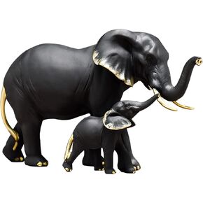 Elephant Statue Creative Elephant Figurines Decorations for Living Room Modern Style Home Decor (Black)