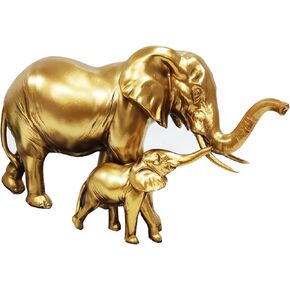 Elephant Statue Creative Elephant Figurines Decorations for Living Room Modern Style Home Decor (Black)
