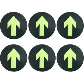 PATIKIL Glowing Arrow Sign Sticker, 24 Pack Round Directional Adhesive Removable Floor Decal for Floor Wall Marking, Green