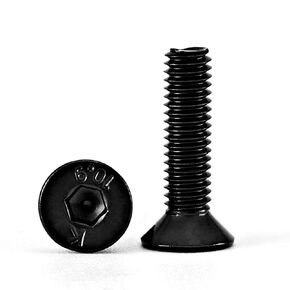 M3-0.5 x 8mm Flat Head Hex Socket Cap Screws Countersunk Bolts, 10.9 Grade Alloy Steel, Black Oxide Finish, Allen Hex Drive, Metric Machine Fully Threaded, 100PCS