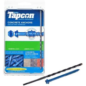 ITW Brands Tapcon Hex Washer Head Concrete Anchors (1/4" X 4" (100 Screws with BIT))