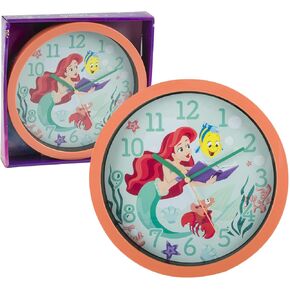 Accutime Watch Corp Disney Princess Ariel Mermaid Wall Clock Office Home Wall Decor 10 Inches