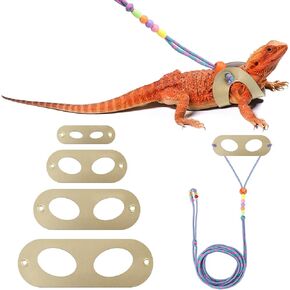 Bearded Dragon Lizard Leash Harness,4 Size Pack Adjustable Small Animal Harness for Reptile and Small pet (New Dinosaur Wing)
