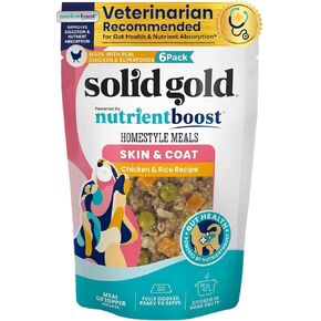 Solid Gold HOMESTYLE MEALS, TOPPER, CHICKEN, POUCH, 9oz Pack of 6
