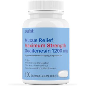 Curist Guaifenesin 1200 Mg Extended Release Tablets - 300 Count Mucus Relief 1200 mg Tablets - Reduce Mucus, Clear Congestion (1200mg Bulk Pack - 300 ct - (2x150) Tablets)