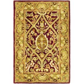 SAFAVIEH Persian Legend Collection Accent Rug - 2' x 3', Red & Gold, Handmade Traditional Wool, Ideal for High Traffic Areas in Entryway, Living Room, Bedroom (PL819K)