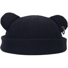 Fall Winter Beanie Hats for Women Men Street Fashion Bear Ear Hip Hop Hat Warm Thickened Cap Unisex Brimless Cap