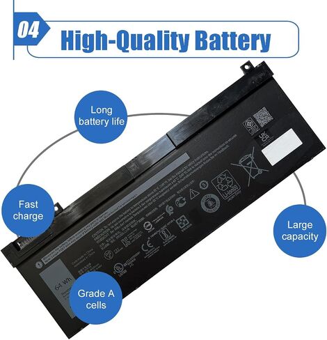 بطارية Dentsing N71FM متوافقة مع Dell Precision M4600 M4700 M4800 M6600 M6700 M6800 Series Notebook PG6RC FJJ4W T3NT1 11.1V 65Wh/5700mAh 6-Cell in Saudi Arabia