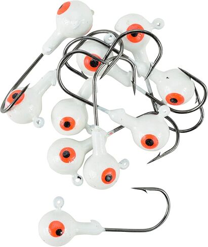 1/4-1oz White Ball Jig Heads - 10 Pack - 5 Sizes to Choose from in Saudi Arabia