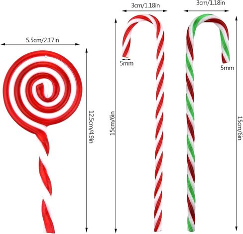 عيد الميلاد البلاستيك قصب الحلوى مصاصة زخرفة، 30 جهاز كمبيوتر شخصى شجرة عيد الميلاد شنقا الديكور الملتوية لعبة عكاز حلوى قصب عصا للمنزل حزب عطلة عيد الميلاد الزينة in Kuwait