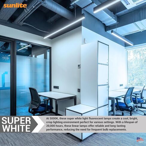Sunlite 30246 F32T8/SP850 4 Foot T8 Linear Fluorescent Light Bulb, 32 Watts, 3050 Lumens, Medium Bi-Pin (G13) Base, 5000K Daylight, High Performance, 10 Pack in Saudi Arabia