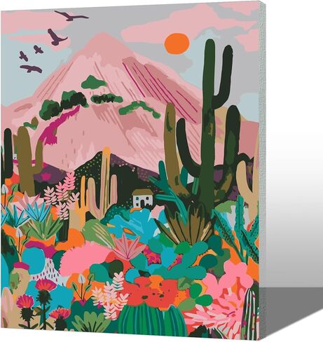 MAXBYE Watercolor Flowers Paint by Numbers Kit for Adults, Beautiful Flowers Adult Paint by Number Kits with Wooden Frame, Paint by Number Perfect for Gift Home Wall Decor 8x12inch in Saudi Arabia