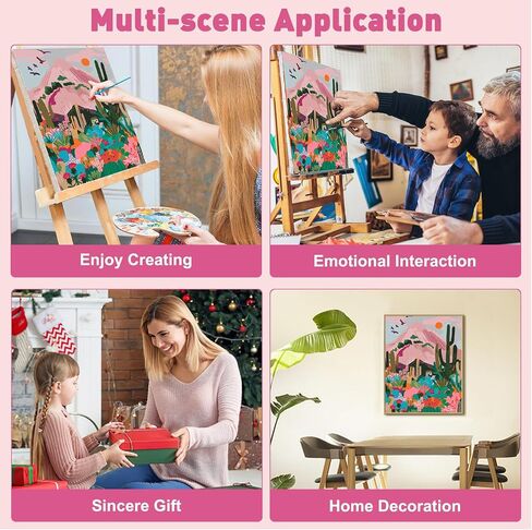 MAXBYE Watercolor Flowers Paint by Numbers Kit for Adults, Beautiful Flowers Adult Paint by Number Kits with Wooden Frame, Paint by Number Perfect for Gift Home Wall Decor 8x12inch in Saudi Arabia