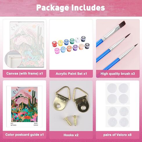 MAXBYE Watercolor Flowers Paint by Numbers Kit for Adults, Beautiful Flowers Adult Paint by Number Kits with Wooden Frame, Paint by Number Perfect for Gift Home Wall Decor 8x12inch in Saudi Arabia