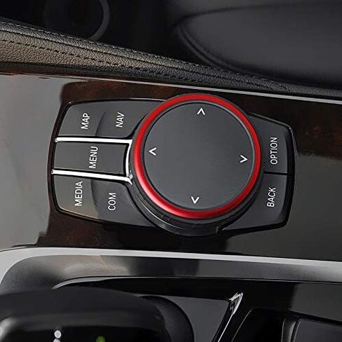 DEMILLO 1pc Aluminum Ring for BMW 1 2 3 4 5 6 7 Series X3 X4 X5 X6 Center Console iDrive Multimedia Controller Knob (Blue) in Saudi Arabia