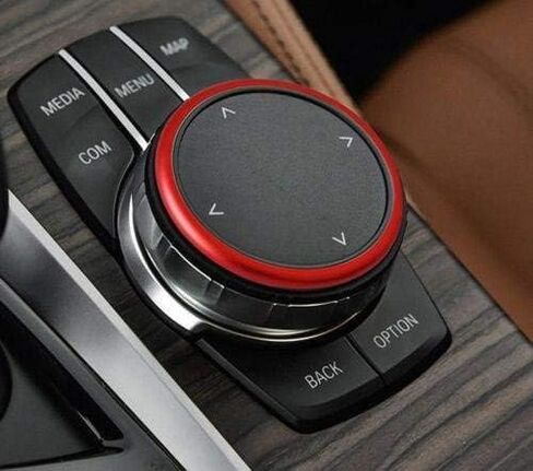 DEMILLO 1pc Aluminum Ring for BMW 1 2 3 4 5 6 7 Series X3 X4 X5 X6 Center Console iDrive Multimedia Controller Knob (Blue) in Saudi Arabia