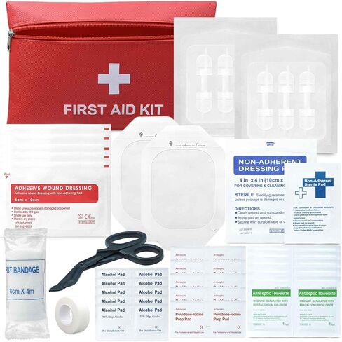 Ifak ​​Trauma Kit إعادة ملء لوازم الإسعافات الأولية، مجموعة شرائط إغلاق الجروح في حالات الطوارئ، ضمادات الفراشة الغرز، شرائط إغلاق الجروح بسحاب (لون البشرة، صغير) in Kuwait